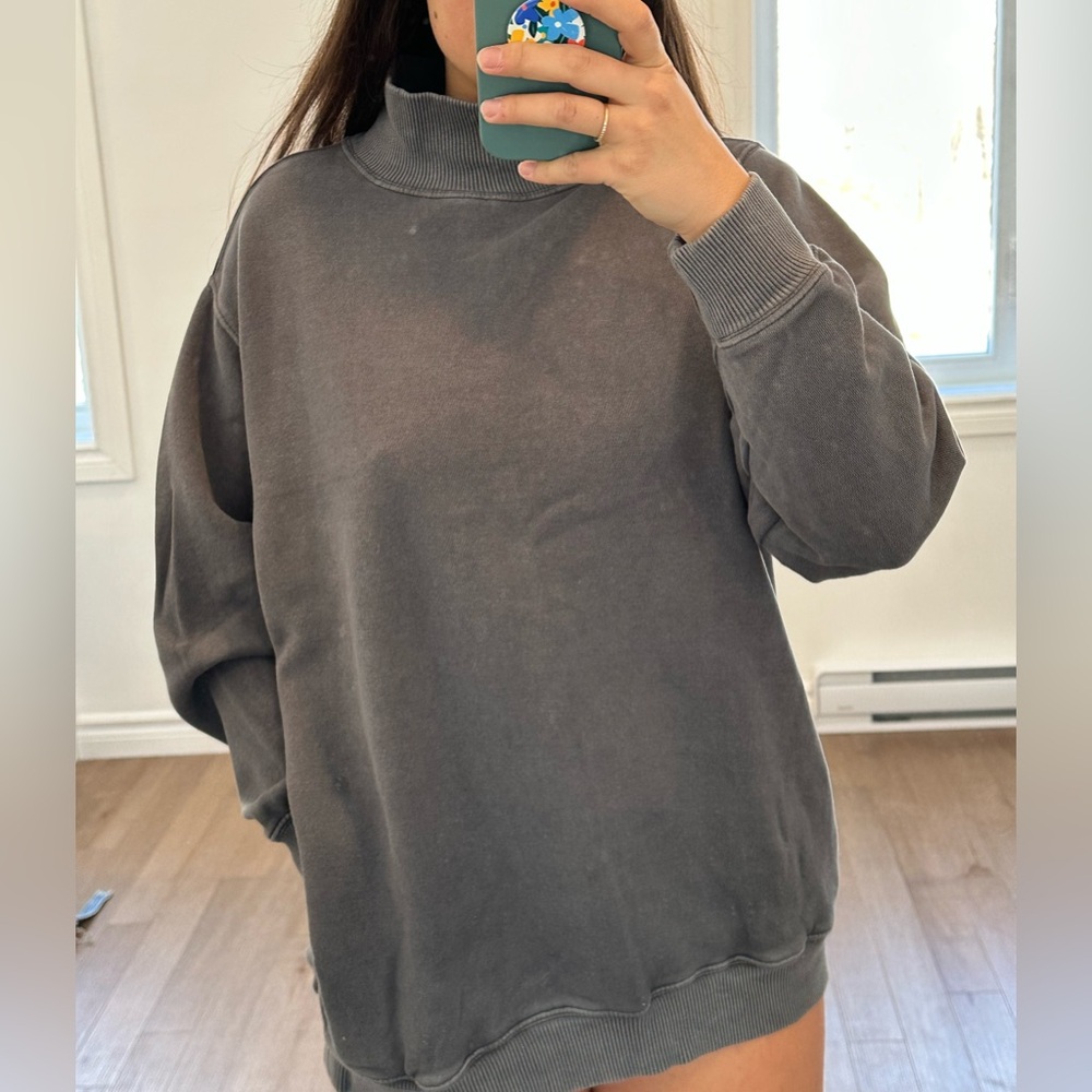 Aerie Gray Ribbed Sweatshirt